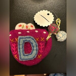 NWT! Anthropologie Felt Ornament - D Initial